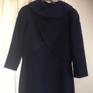 Tahari Fold Over Collar Jacket Dress